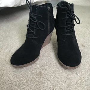 MIA Black wedged booties :)